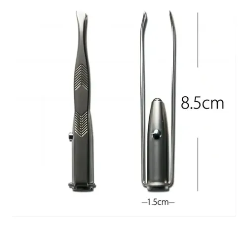 Pinza Para Cejas Acero Inoxidable Con Luz Led