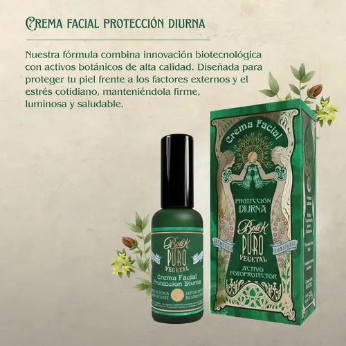 Crema Facial Protectora Día Natural Boti-k Puro Todo Tipo De Piel Día