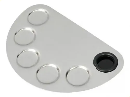 ~ 5 Paleta De Mezcla Maquillaje Metal Con Pozos E