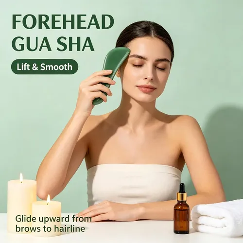 Herramienta Gua Sha Jade Verde Masaje Facial Y Muscular
