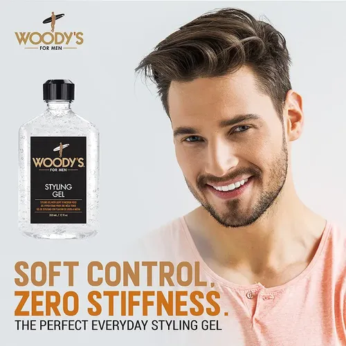 Gel De Peinado Woody’s Para Hombre, De Fijación Ligera A Med