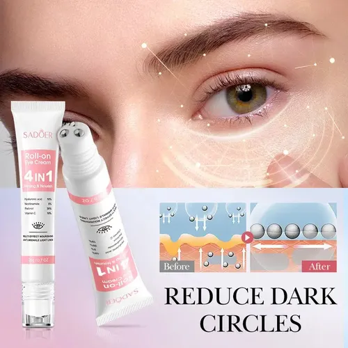 Crema Contorno de Ojos Rollerball Sadoer Antiojeras Bolsas Ácido Hialurónico 20 mL