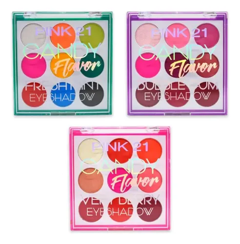 Paleta de Sombras Pink 21 Candy Flavor 9 Colores Variados