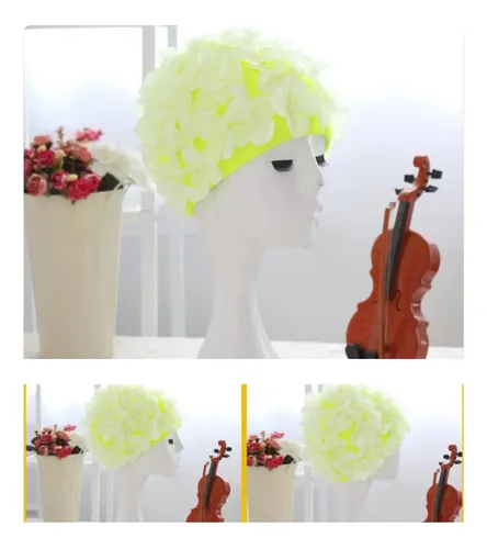 Gorro De Natación De Flores Gorro De Natación Suave Verde