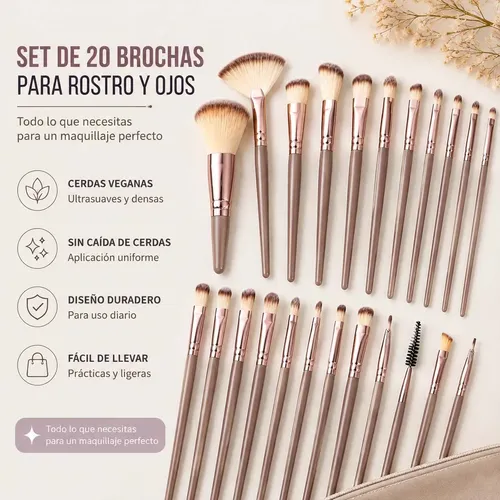 Set Brochas Maquillaje Profesional Pelo Suave Para Base Rubo