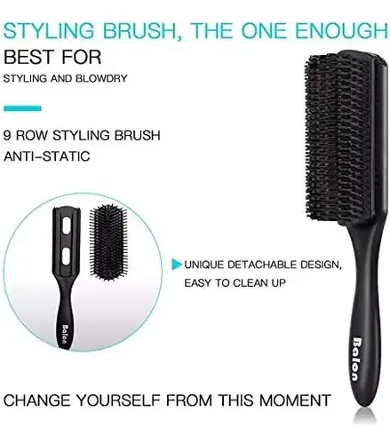 Juego De 4 Cepillos Para El Cabello Con Paleta Antiestáticos Negro.