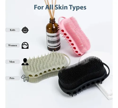 Cepillo Exfoliante De Silicona Mtboi 2 En 1 (negro)