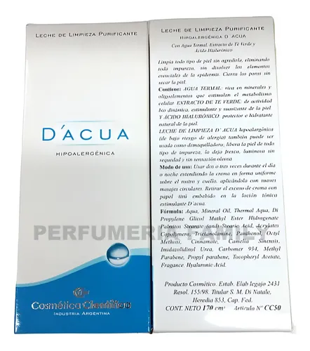 Leche De Limpieza Hipoalergénica Dacua Cosmética Cientifica Distr. Oficial Perfumeria Family