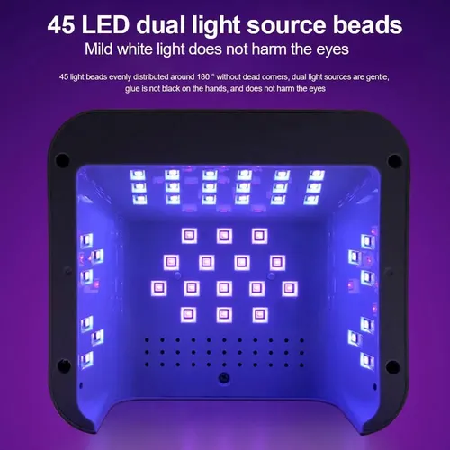 Lámpara De Uñas Led Uv Rosa Profesional 45 Leds
