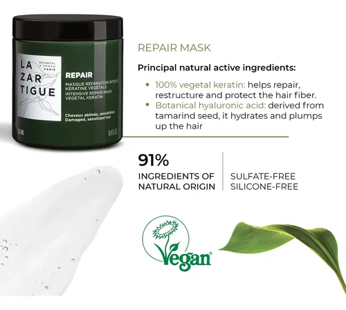 Mascarilla Capilar Lazartigue Repair Vegetal Keratin 250 Ml