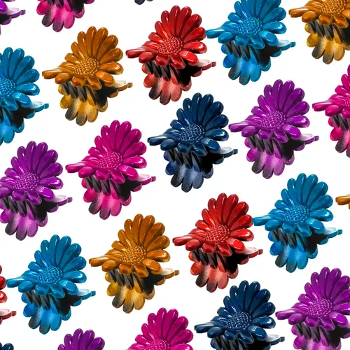 Broche De Pelo Flor Margaritas Colores X 12 Unidades