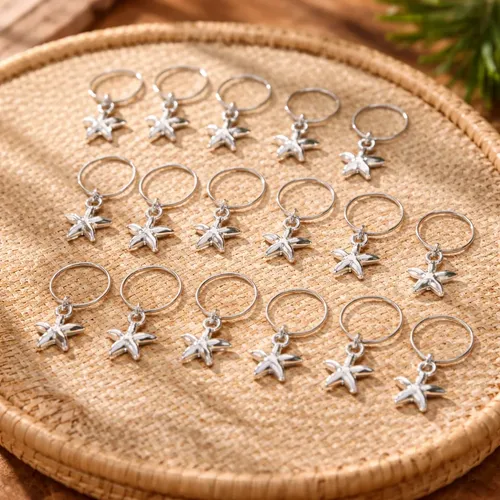10 Unidades Argollitas Para Pelo Con Dije Estrella