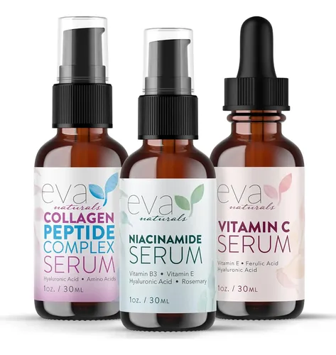 Paquete De Sérum Eva Naturals Con Péptido De Vitamina C Y Ni