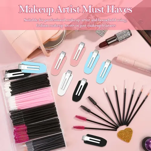 Kit De Aplicadores Maquillaje Desechables Con Paleta Y Clips