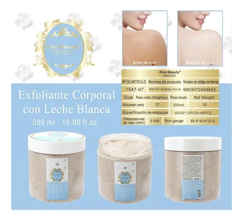 Crema Corporal Leche 500ml Renueva Piel Lisa Suave Luminosa