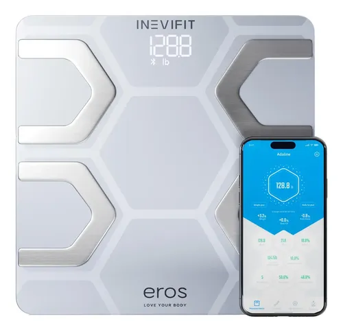 Báscula De Grasa Corporal Inevifit Eros Smart Bmi Bluetooth Blanco