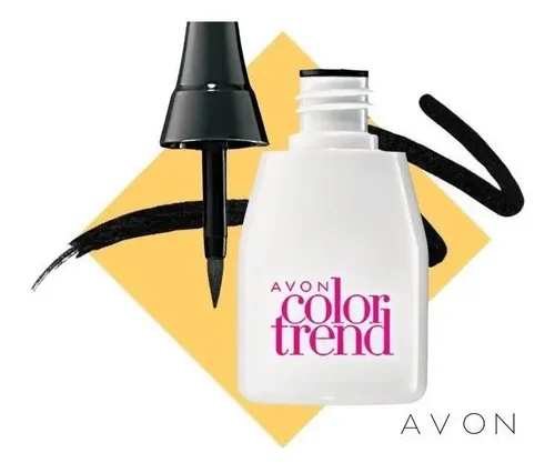 Avon Delineador Líquido Negro Con Acabado Metalizado