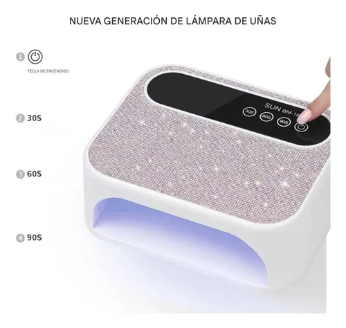 Cabina Para Uñas Inalambrica Uv/led Sun Bm- 18 Cristal 168w