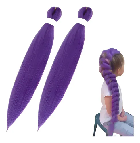 Huge Discount Peluca Trenzada Morada: 2 Extensiones De ..