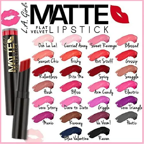 Labial Matte Flat Velvet L.a Girl Acabado Mate Color Giggle