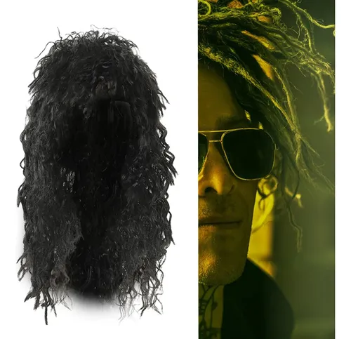 Peluca De Disfraz De Personaje Punk Rockero, Peluca Negro