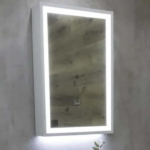 Botiquin Espejo Bernova De 50cm Blanco Con Luz Led Blanco