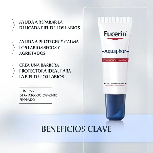 EUCERIN Aquaphor Reparador Labial 10ml – Repara y protege los labios agrietados