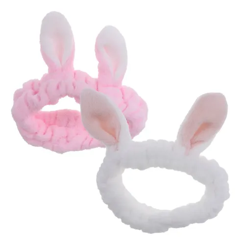 2 Diademas Elásticas Para El Pelo Con Orejas De Conejo, Maqu