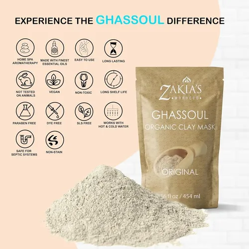Mascarilla Facial De Arcilla Rhassoul Zakia 226.8 G
