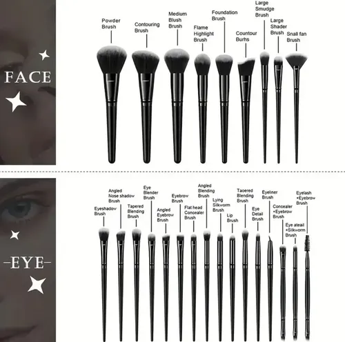 Set De 70 Pcs Herramientas De Maquillaje Negro Esponjas De