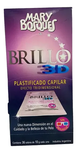 Plastificado Capilar Brillo 3d Mary Bosques Caja 36 Sobres