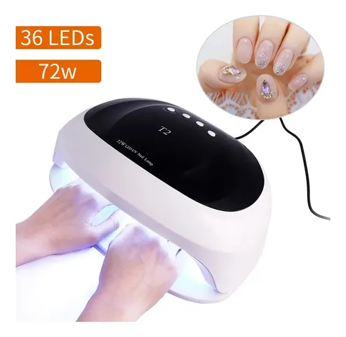 Cabina Lampara Uv Led Potencia 72 Doble Dos Manos Uñas Nails