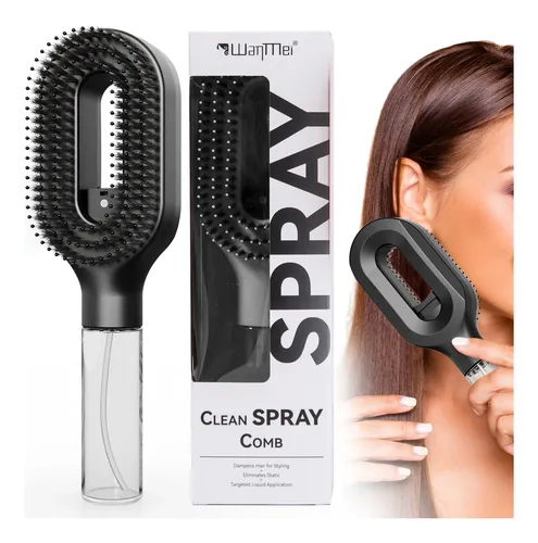 Cepillo Para Cabello Hnmtwq Con Nebulizador Refrescante Negr