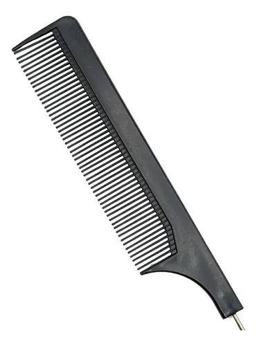 Peine Carbono Profesional Punta Metal Eurostil Negro