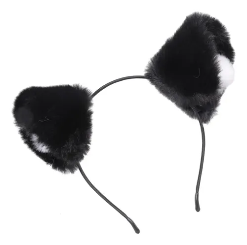 Suaves Sombreros Negros De Felpa Con Orejas De Gato Para Dis Negro