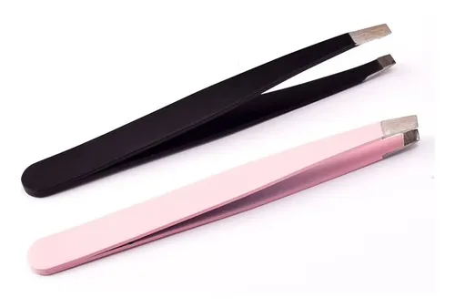 2 Piezas Pinzas Profesionales Cejas Slanted Removedor De