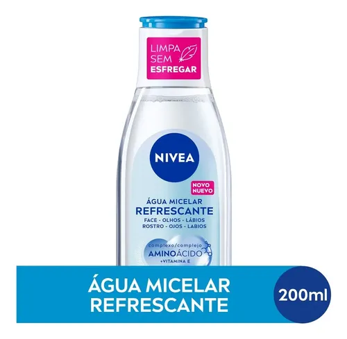 NIVEA Agua Micelar Solución de Limpieza 7 en 1 Refrescante 200ml, Desmaquilla, Limpia Profundamente, Purifica, Hidrata, Cuidado Facial