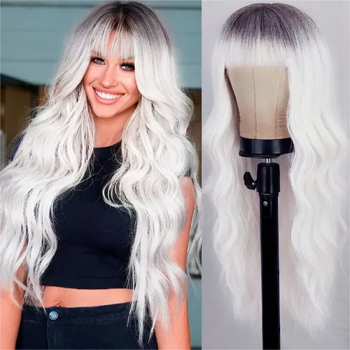 Peluca Larga Símil Natural Orgánica Fantasía Cosplay