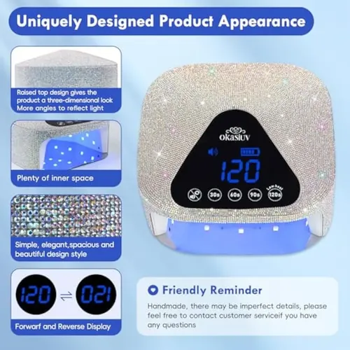 Lámpara De Uñas Led Uv De 54 W Con Guantes Uv,
