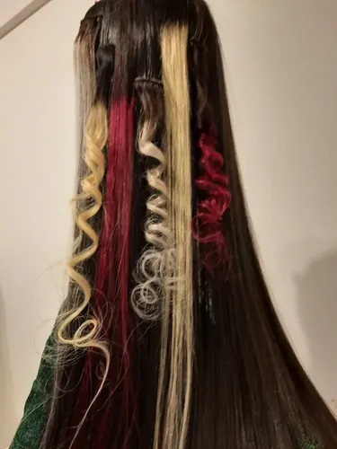 Dos Mechones De Cabello Natural 100% Con Micropeineta Cosida