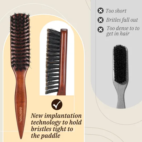 Cepillo De Pelo Bestool Pure Boar Bristle Slick Back