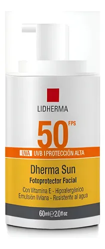 Lidherma Protector Solar Facial Factor 50 Sin Color X 60ml.