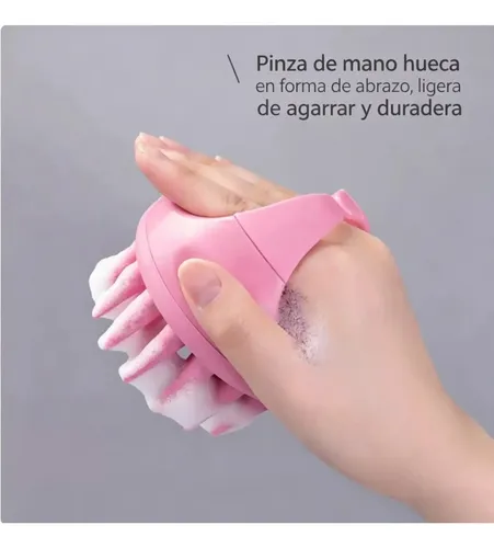 Cepillo De Ducha Para Cabello 4 Colores Masajeador Anticaspa Rosa