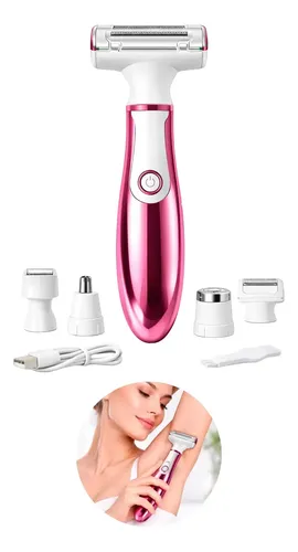 Depiladora 4 En 1 Usb Mujer Afeita Cuerpo, Rostro, Axilas