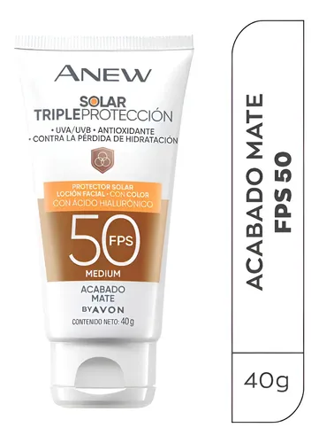 Protector Solar Color Facial Fps 50 Avon Anew Tono Medium