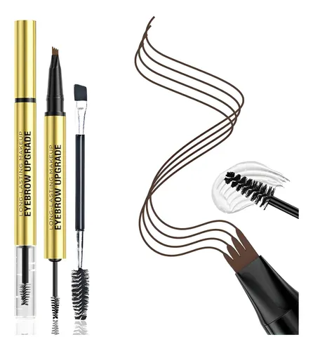 Lápiz De Cejas 2-en-1 W3w Marrón Oscuro Impermeable