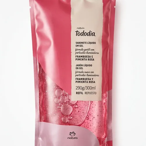 Repuesto Jabón Líquido Natura Frambuesa Pimienta Rosa 300ml.