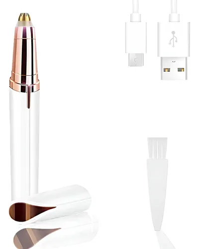 Depiladora Eléctrica Recargable Para Cejas, Precisión, Blanc