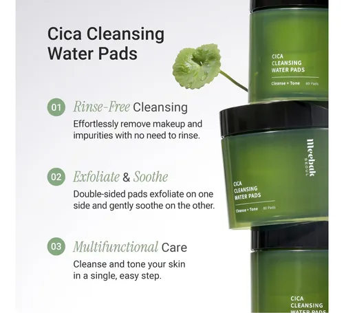 Meebak Pads Limpieza Cica Agua Micelar Maquillaje