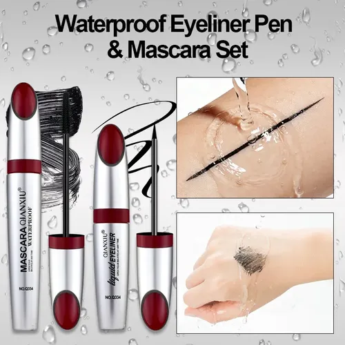 Kit De Rímel Y Delineador De Ojos 2 En 1, Voluminizador De L